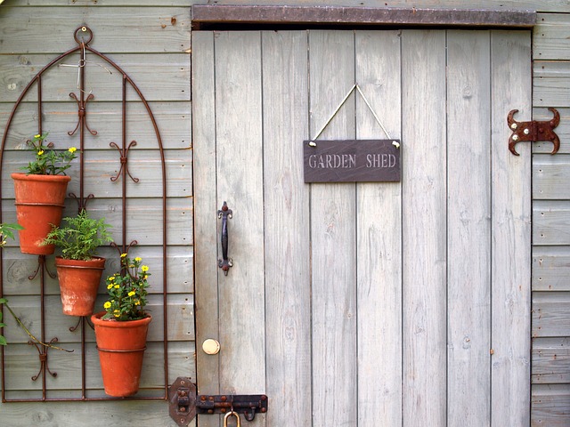 Front door rustic garden shed