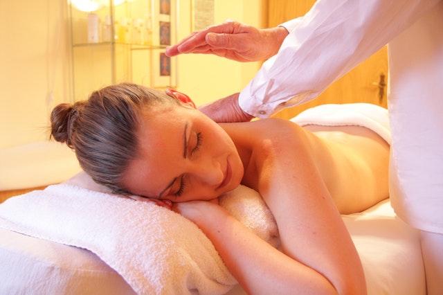 Woman getting spa treatment